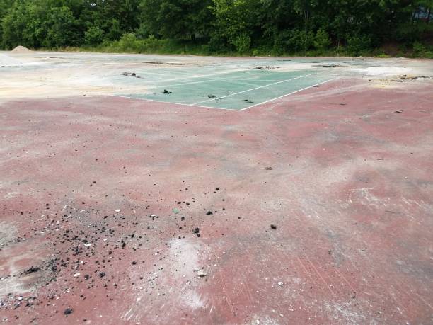 Construction d'un court de tennis à Toulon